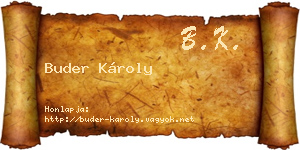 Buder Károly névjegykártya